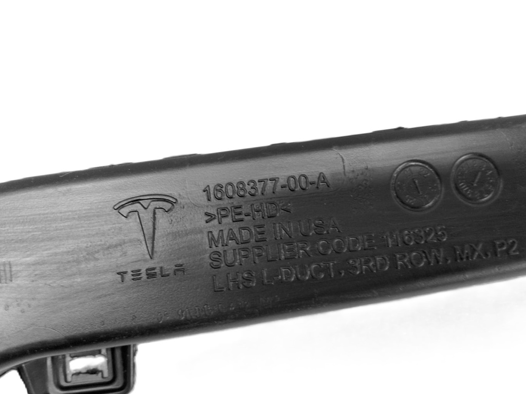 Лівий бічний повітропровід 3-й ряд Tesla Model X 21+, 1608377-00-A
