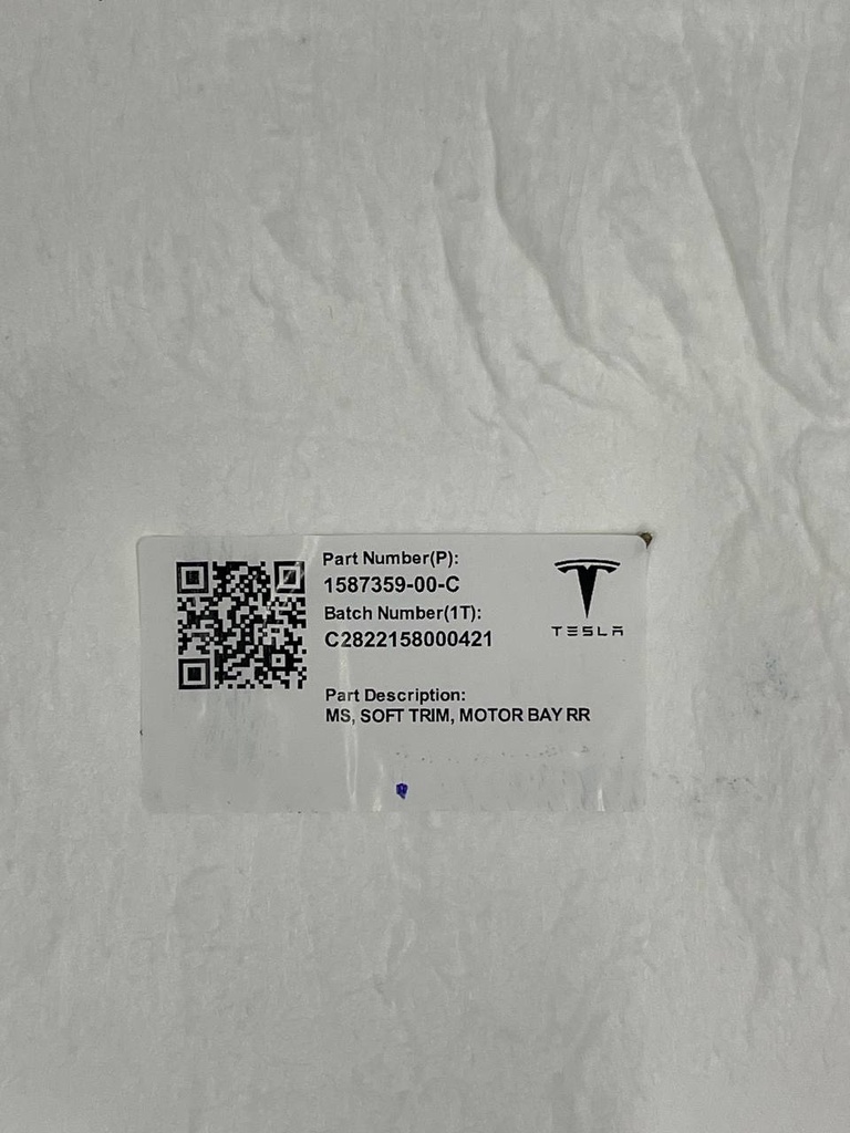 Шумоізоляція другого ряду сидінь Tesla Model S 21+, 1587359-00-C