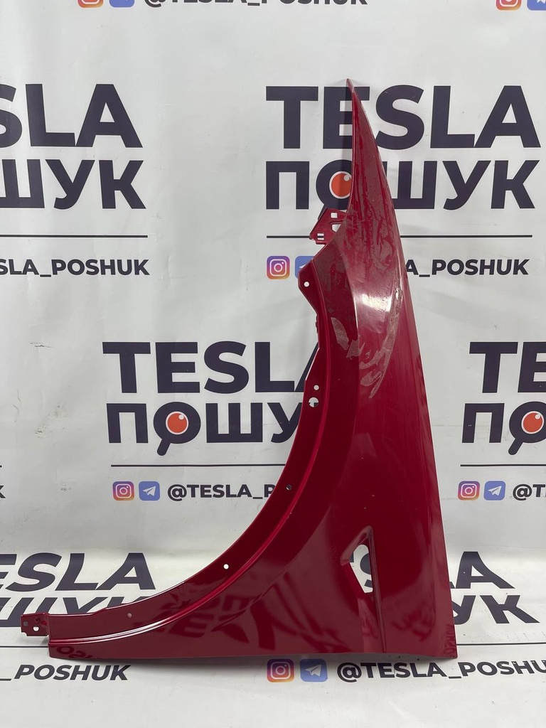 Крило переднє ліве ( Red ) Tesla Model X, 1069532-EO-N